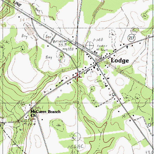 Topographic Map of Colleton Fire Department Station 3, SC