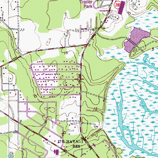 Topographic Map of Burton Fire District - Shell Point Station 893, SC