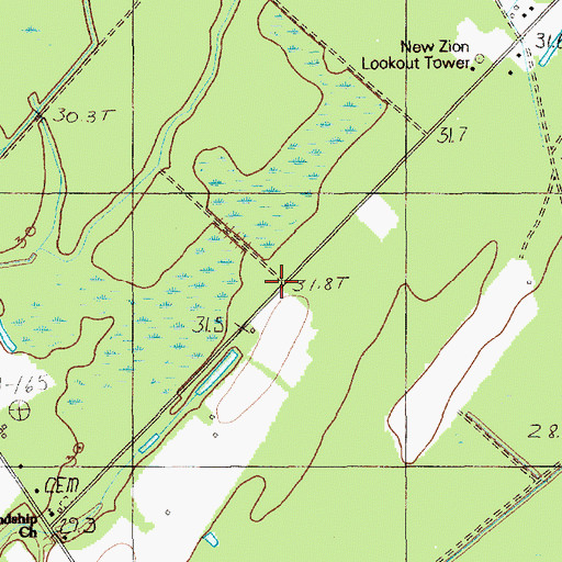 Topographic Map of Clarendon Fire Department Station 13, SC