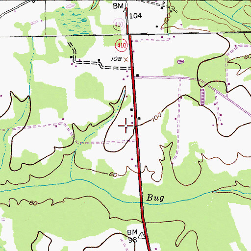 Topographic Map of Horry County Fire Rescue Station 15 - Bayboro, SC