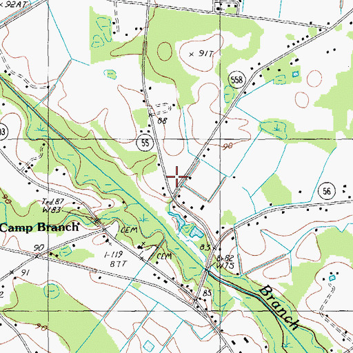 Topographic Map of South Lynches Fire Department Station 3, SC