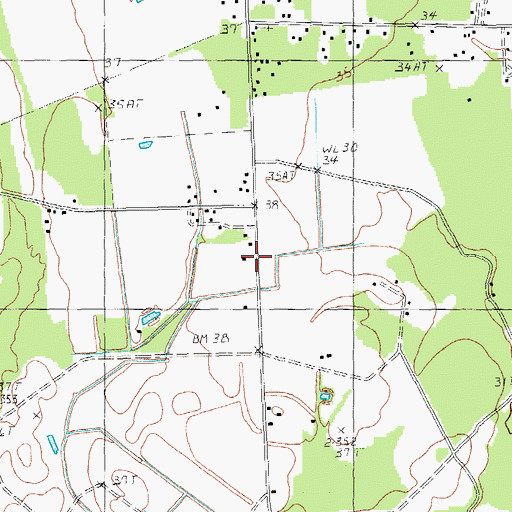 Topographic Map of Britton's Neck - Gresham Fire Department, SC