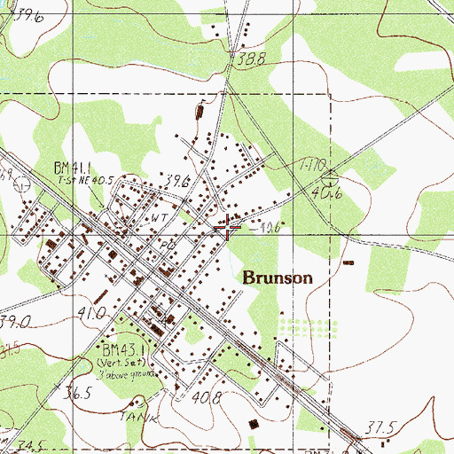 Topographic Map of Hampton Fire Department Station 10, SC