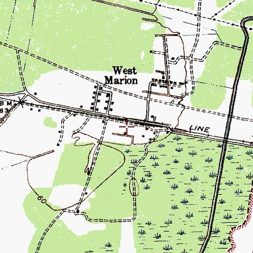 Topographic Map of Marion Rural Fire Department, SC