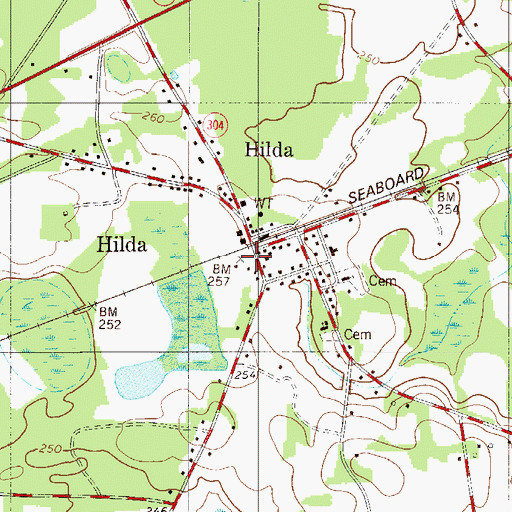 Topographic Map of Hilda Fire Department, SC