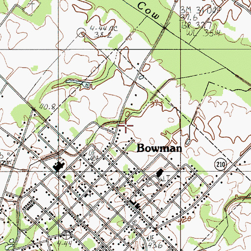 Topographic Map of Bowman Fire Department, SC