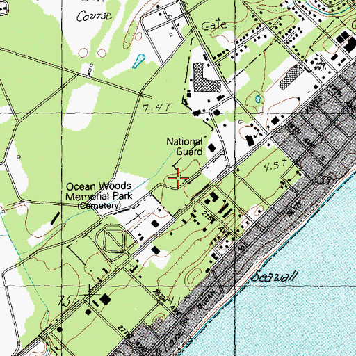 Topographic Map of Horry County Fire Department South Myrtle Beach, SC