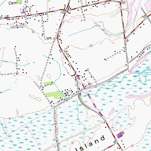 Topographic Map of James Island Fire Department Station 4, SC