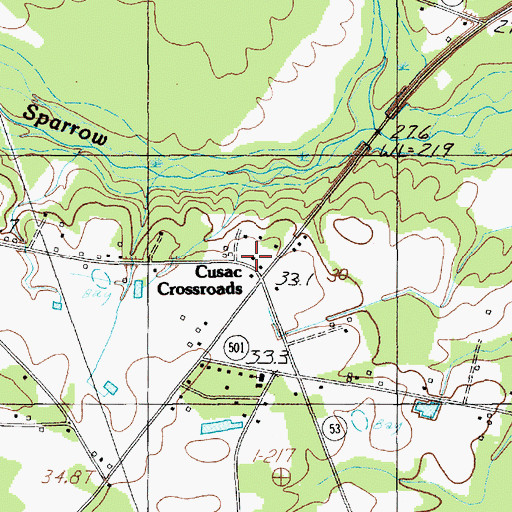 Topographic Map of Howe Springs Fire Department Station 3, SC