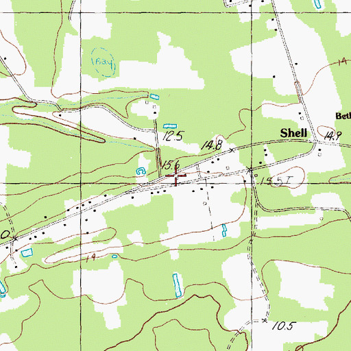 Topographic Map of Horry County Fire Department Shell, SC