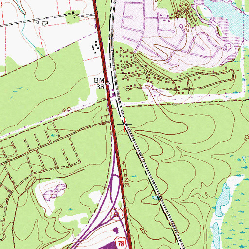 Topographic Map of North Charleston Fire Department Station 6, SC