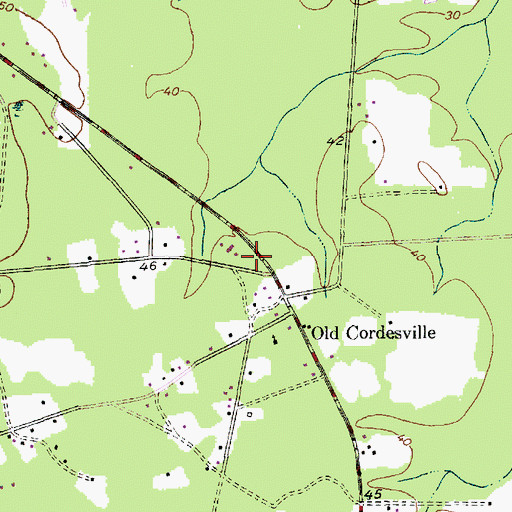 Topographic Map of Cordesville Fire Department Station 1, SC
