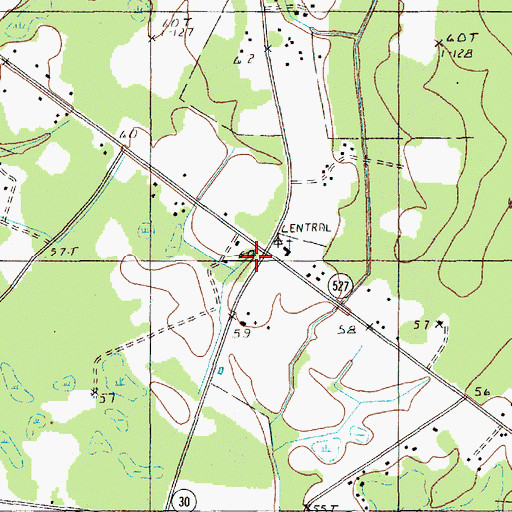 Topographic Map of Williamsburg County Fire Department Station 10, SC