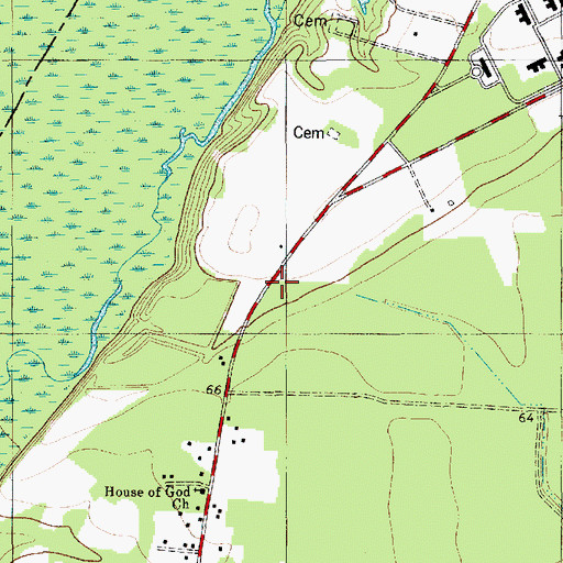 Topographic Map of Sandridge Fire Department Pringletown Station, SC