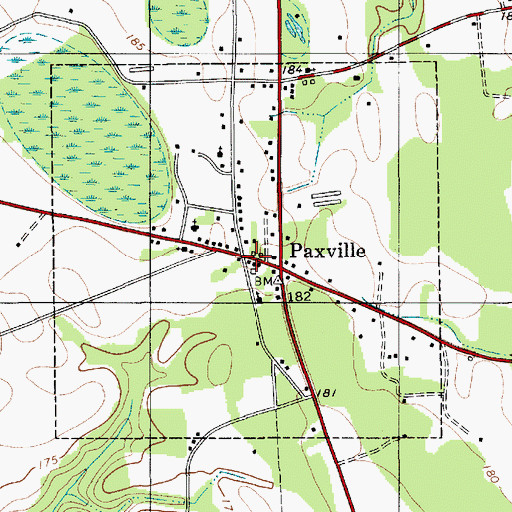 Topographic Map of Clarendon County Rural Fire Department Paxville, SC