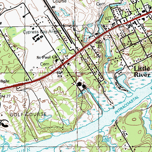 Topographic Map of Horry County Fire Department Station 2, SC