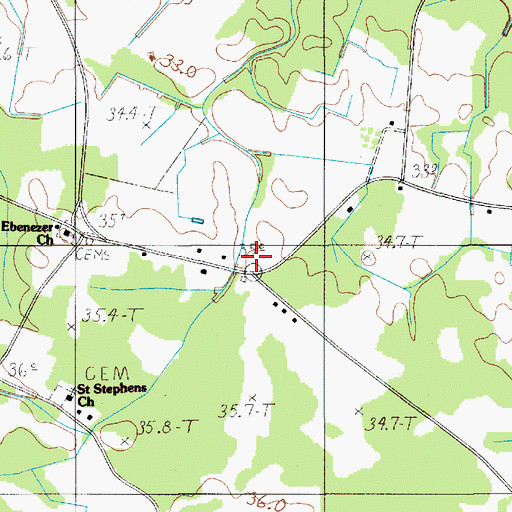Topographic Map of Bowman Fire Department Substation, SC