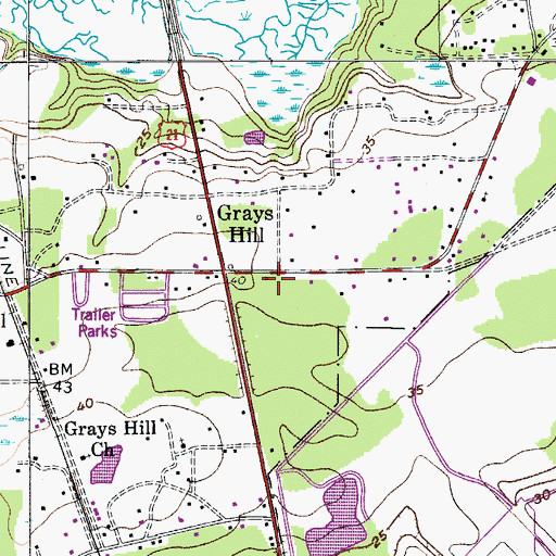Topographic Map of Burton Fire Department Grays Hill Station 892, SC