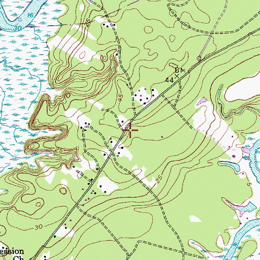 Topographic Map of Cainhoy Rural Volunteer Fire Department, SC