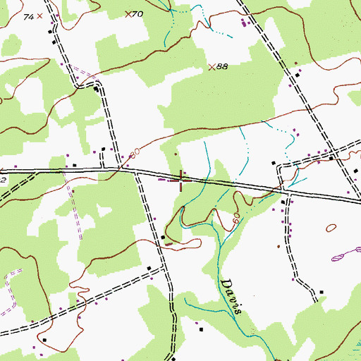 Topographic Map of Horry County Fire Department Juniper Bay, SC