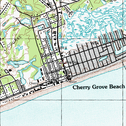 Topographic Map of North Myrtle Beach Fire Department Station 2, SC