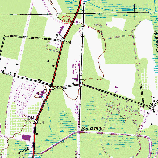 Topographic Map of Conway Fire Department Station 2, SC