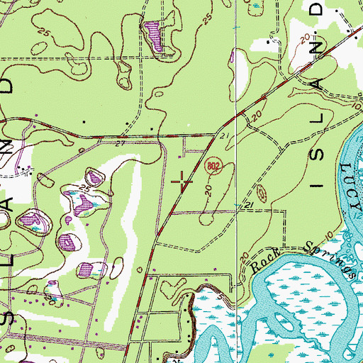 Topographic Map of Lady's Island - Saint Helena Fire District Station 21, SC