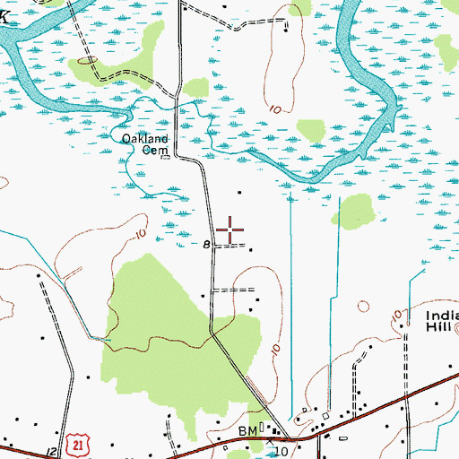 Topographic Map of Lady's Island - St. Helena Fire District Station 24, SC