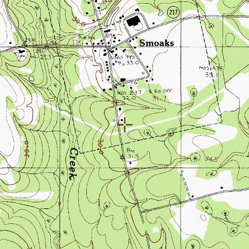 Topographic Map of Colleton Fire Department Station 7, SC