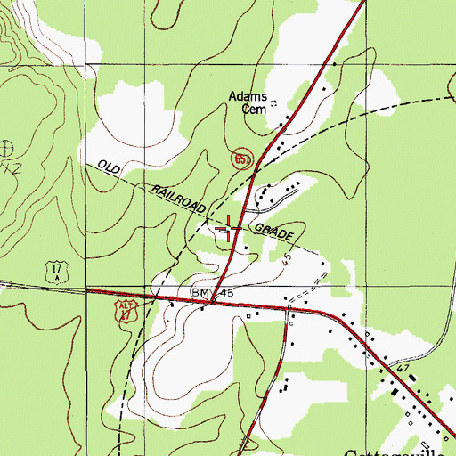 Topographic Map of Colleton Fire Department Station 9, SC