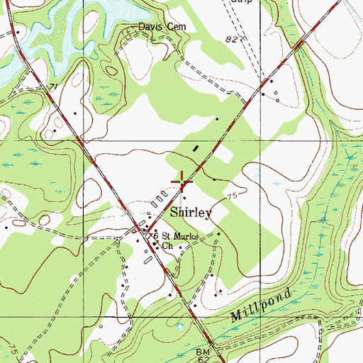 Topographic Map of Hampton Fire Department Station 12, SC