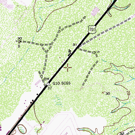 Topographic Map of Georgetown County Rural Fire Department Station 9, SC