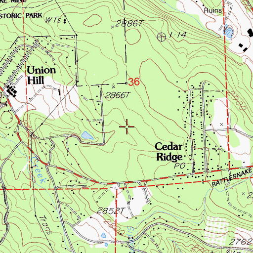 Topographic Map of Union Hill Ditch, CA