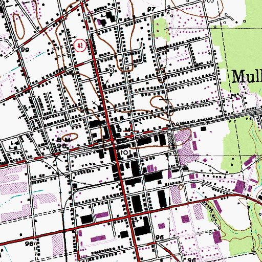 Topographic Map of Mullins Fire and Rescue, SC