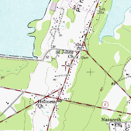 Topographic Map of Moncks Corner Fire Department Station 2, SC