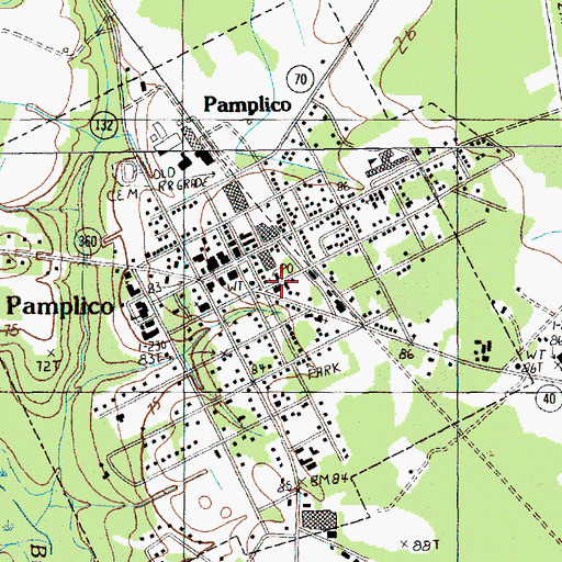 Topographic Map of Pamplio Volunteer Fire Department, SC