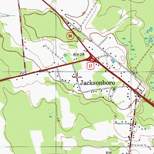 Topographic Map of Colleton Fire Department Station 2, SC