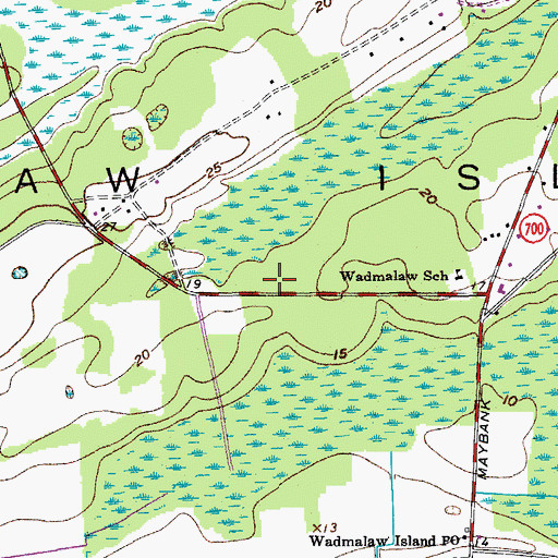 Topographic Map of Saint Johns Fire District Station 3, SC