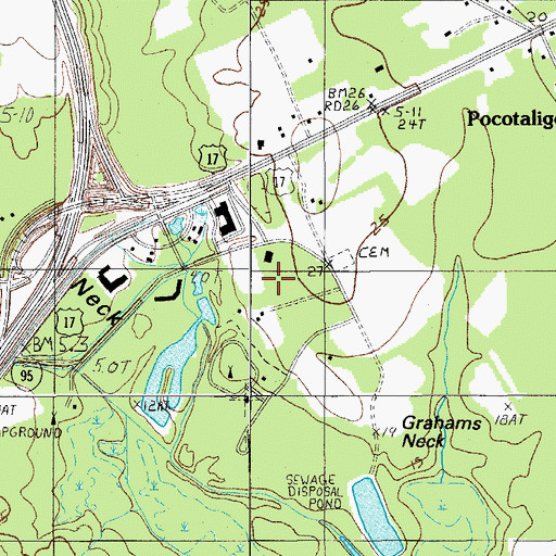 Topographic Map of Jasper Fire Department Station 33, SC
