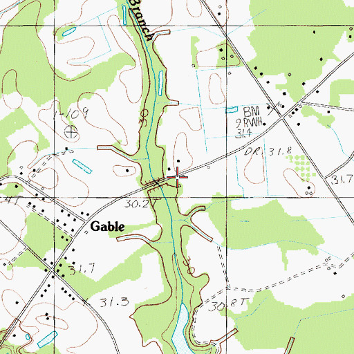 Topographic Map of Clarendon Fire Department Station 9, SC