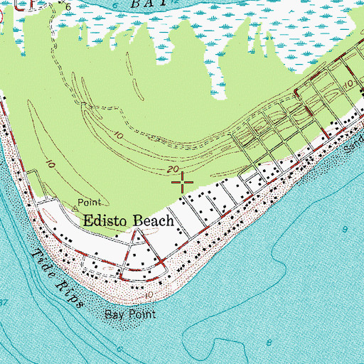 Topographic Map of Colleton County Fire - Rescue Edisto Beach, SC