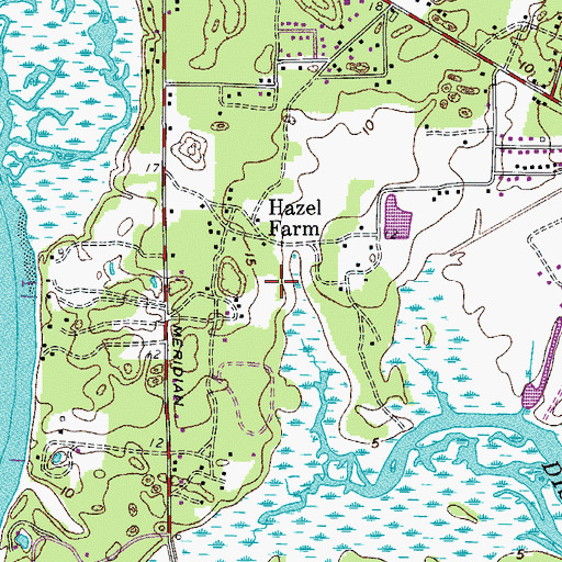 Topographic Map of Lady's Island - Saint Helena Fire District Station 20, SC