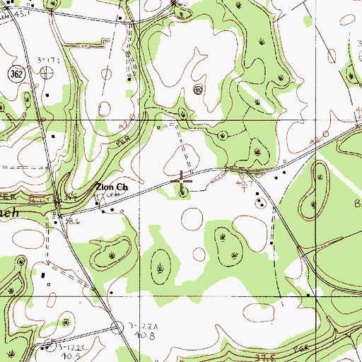Topographic Map of Hunters Chapel Fire Department, SC