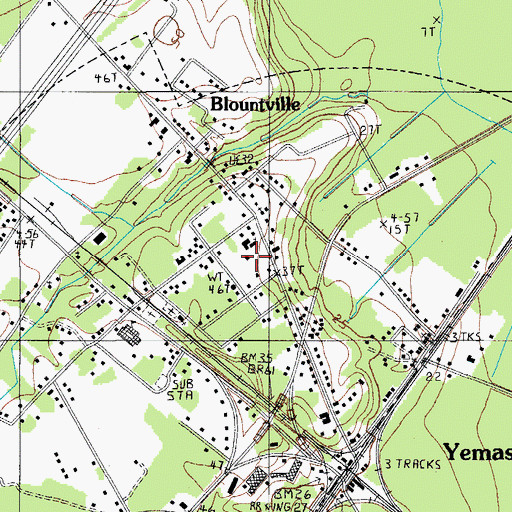 Topographic Map of Yemassee Fire Department Station 70, SC