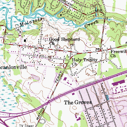 Topographic Map of Mount Pleasant Fire Department Station 3, SC