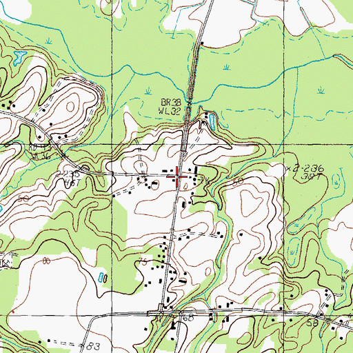 Topographic Map of Johnsonville Fire Department Station 2, SC