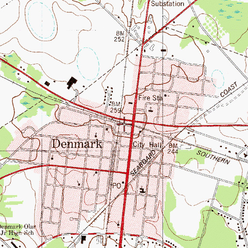 Topographic Map of Bamberg Rescue Squad Medic 3, SC