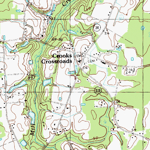 Topographic Map of Williamsburg County Fire Department Station 5, SC