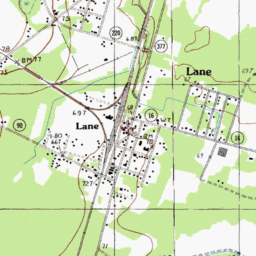 Topographic Map of Williamsburg County Volunteer Fire Department, SC