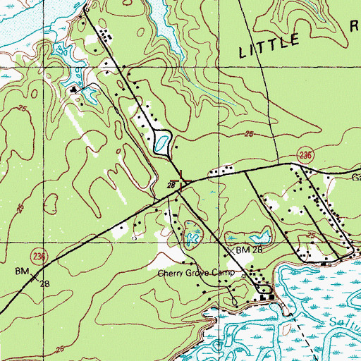 Topographic Map of North Myrtle Beach Fire Department Station 4, SC